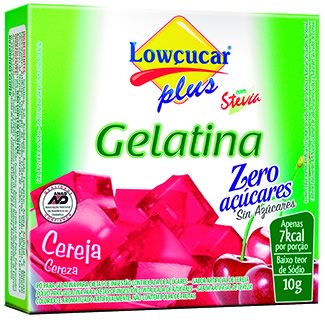 Gelatina LoÃ§ucar Plus com Stevia Sabor Cereja